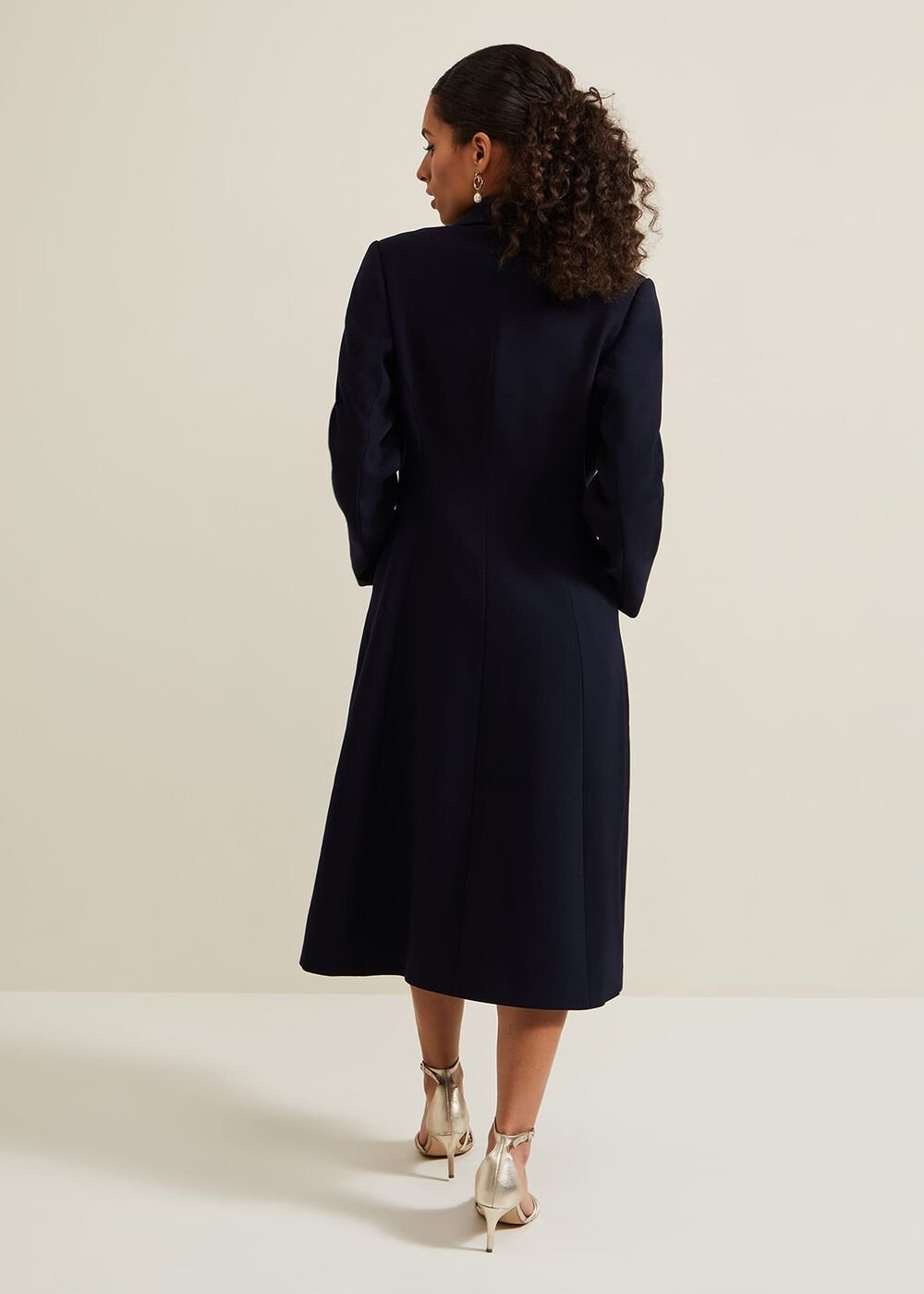 Petite Juliette Crepe Coat - Navy