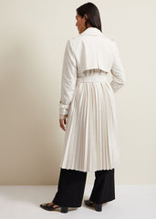 Eleanor Pleat Back Trench Coat - Ivory