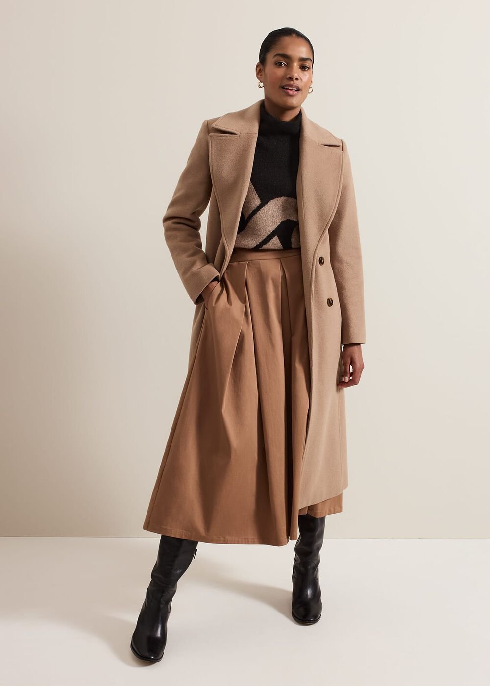 Livvy Wool Camel Trench Coat - Camel