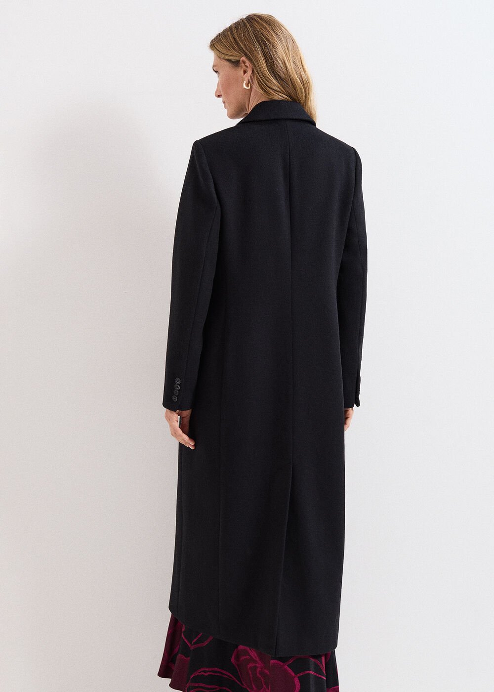 Lydia Long Wool Coat - Black