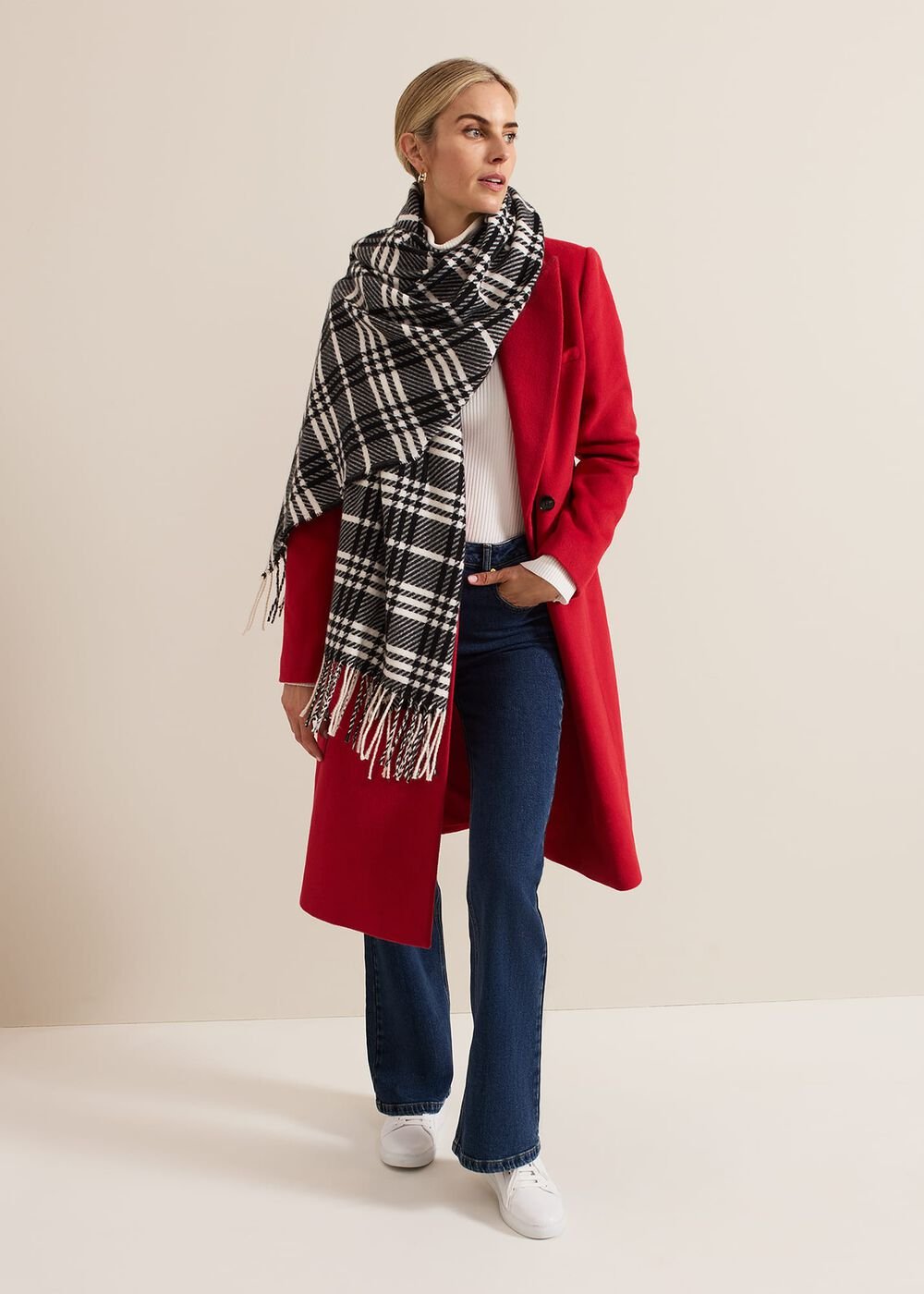 Skye Double Breasted Midaxi Wool Coat - Red