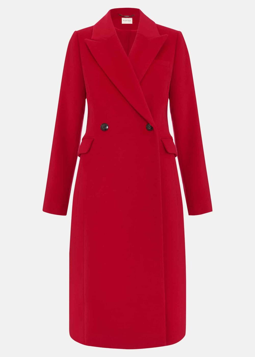 Skye Double Breasted Midaxi Wool Coat - Red