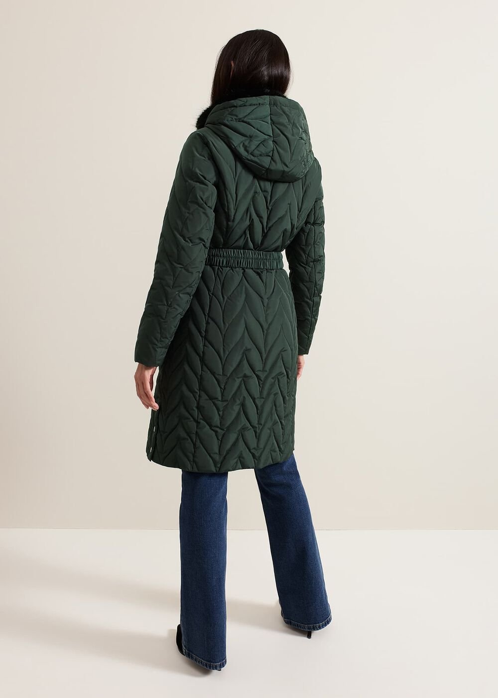 Hollie Midi Quilted Puffer - Dark Green