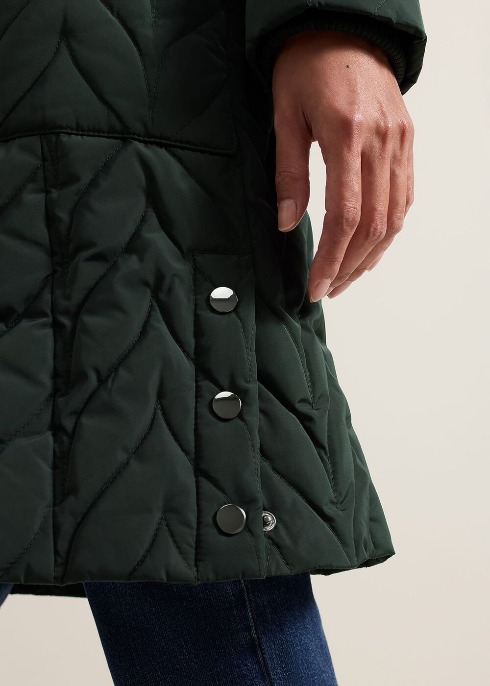 Hollie Midi Quilted Puffer - Dark Green