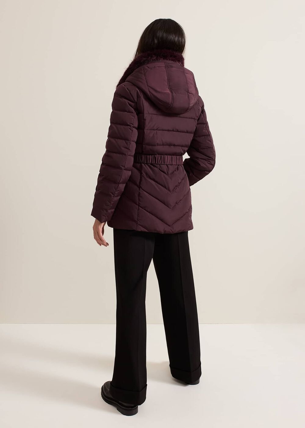 Bobbie Puffer Short Coat - Dark Red