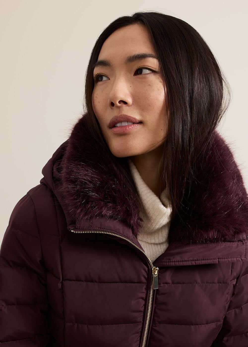 Bobbie Puffer Short Coat - Dark Red