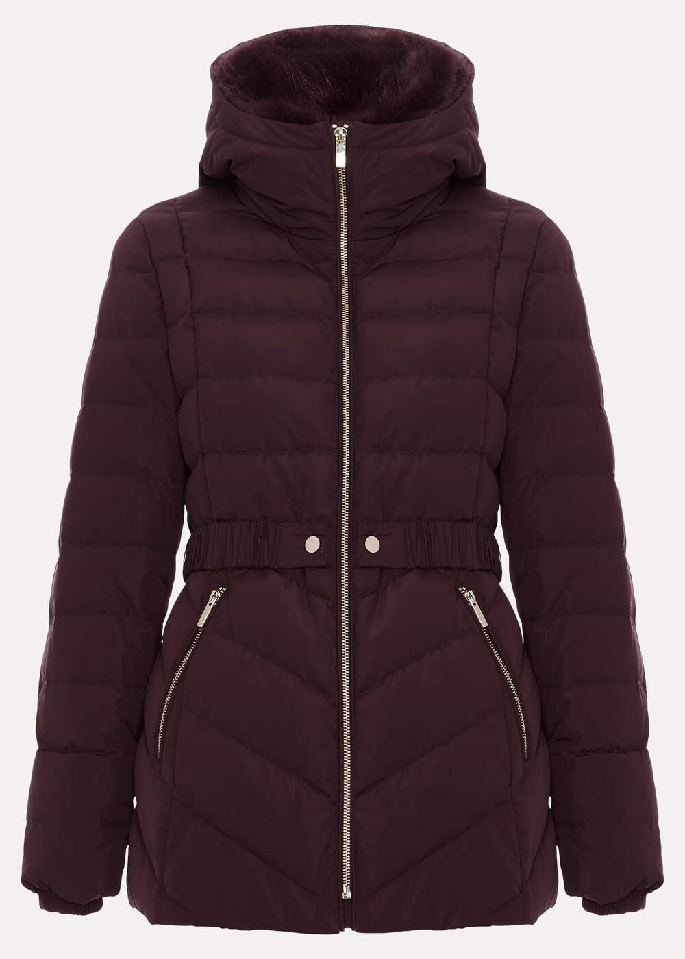 Bobbie Puffer Short Coat - Dark Red