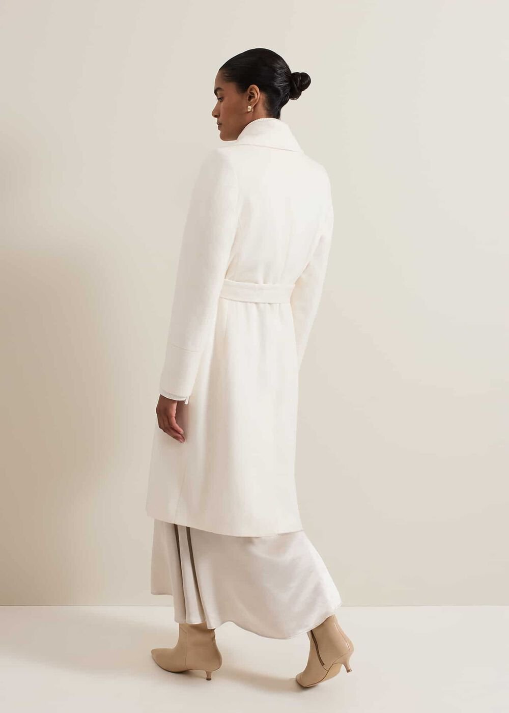 Nicci Belted Wool Coat - Winter White