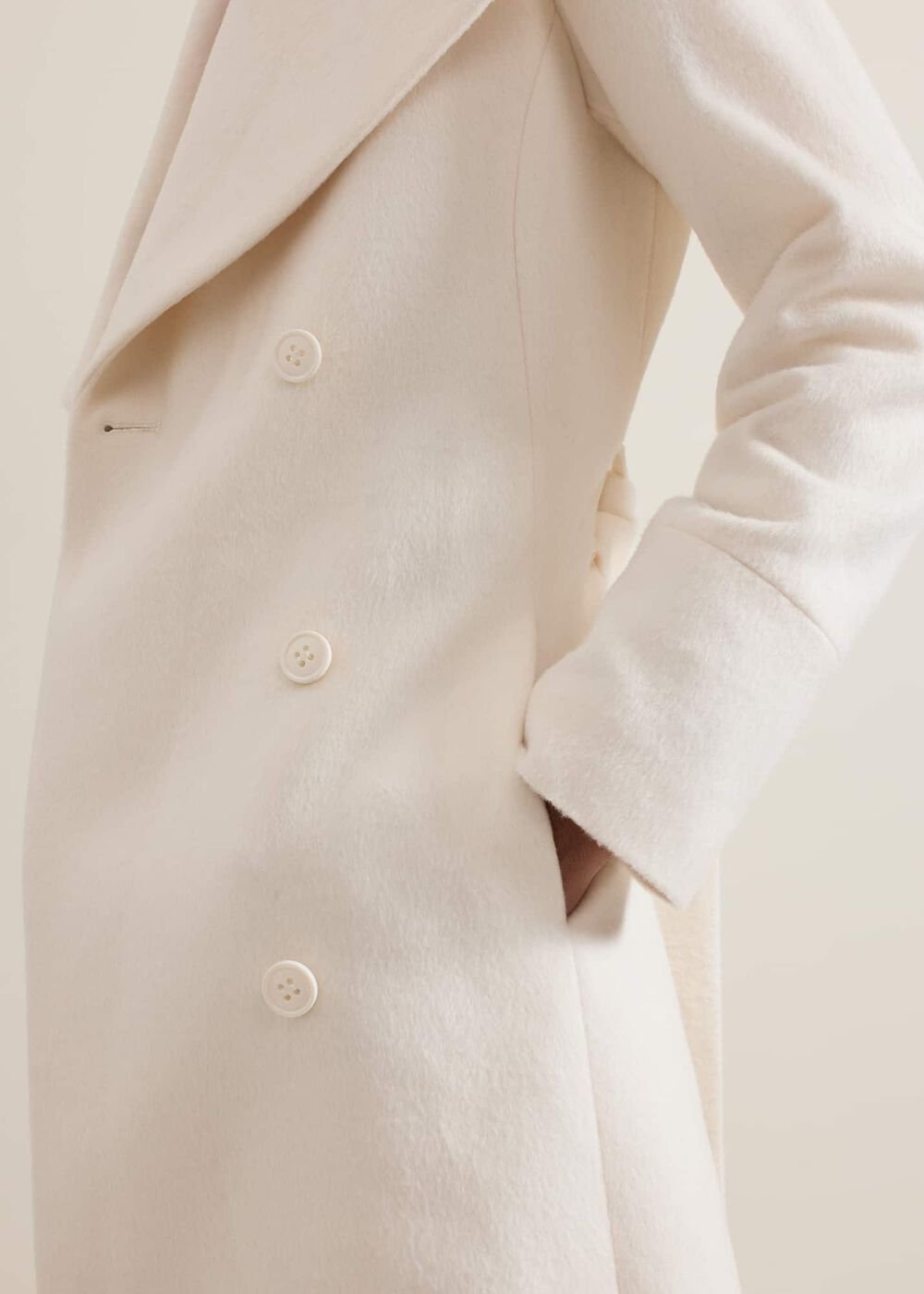 Nicci Belted Wool Coat - Winter White