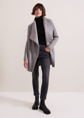 Byanca Zip Knit Coat - Grey Marl