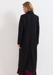 Petite Lydia Long Wool Coat - Black
