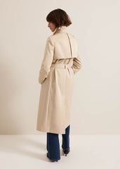 Cheryl Camel Long Fitted Trench Coat - Camel