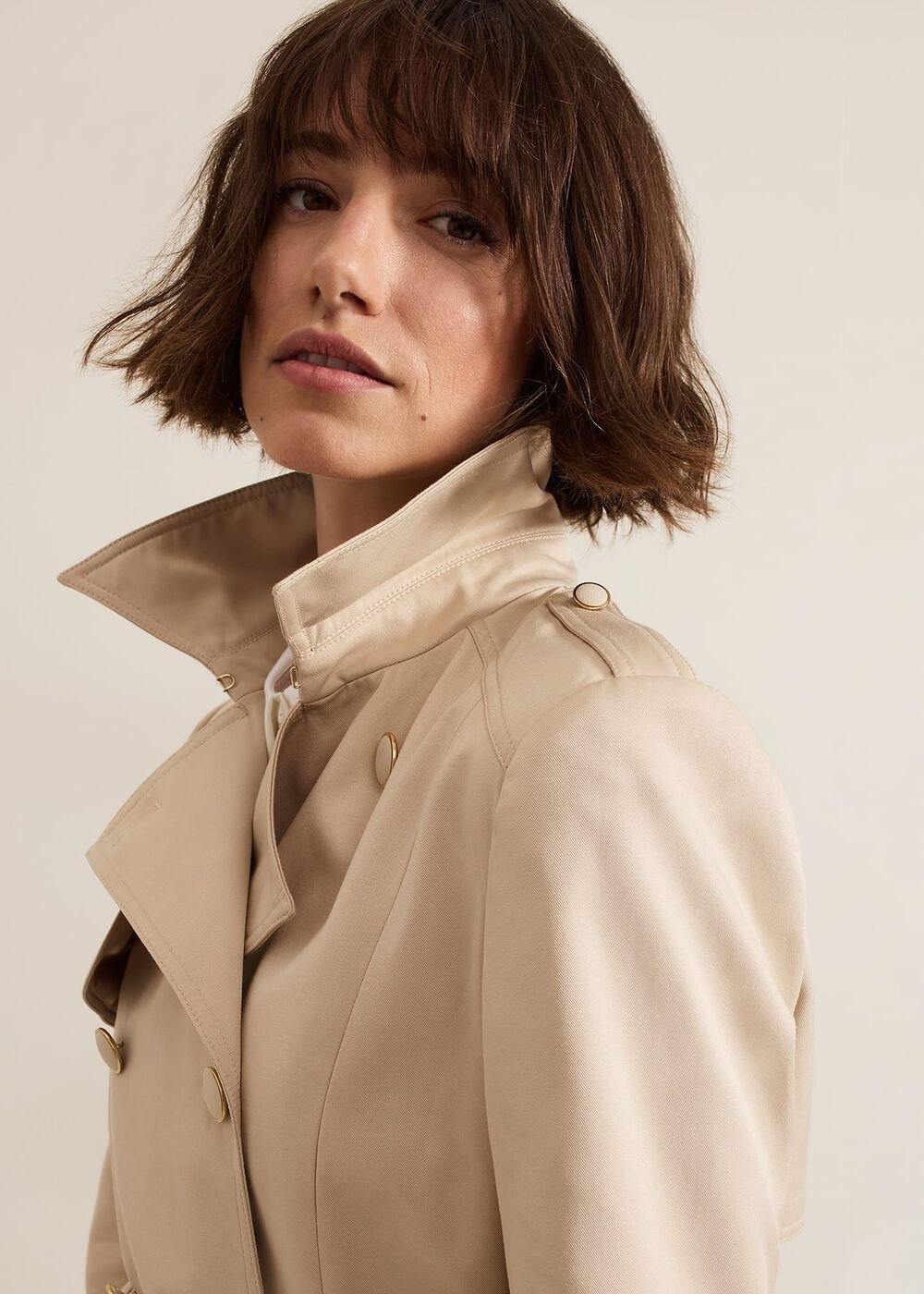 Cheryl Camel Long Fitted Trench Coat - Camel