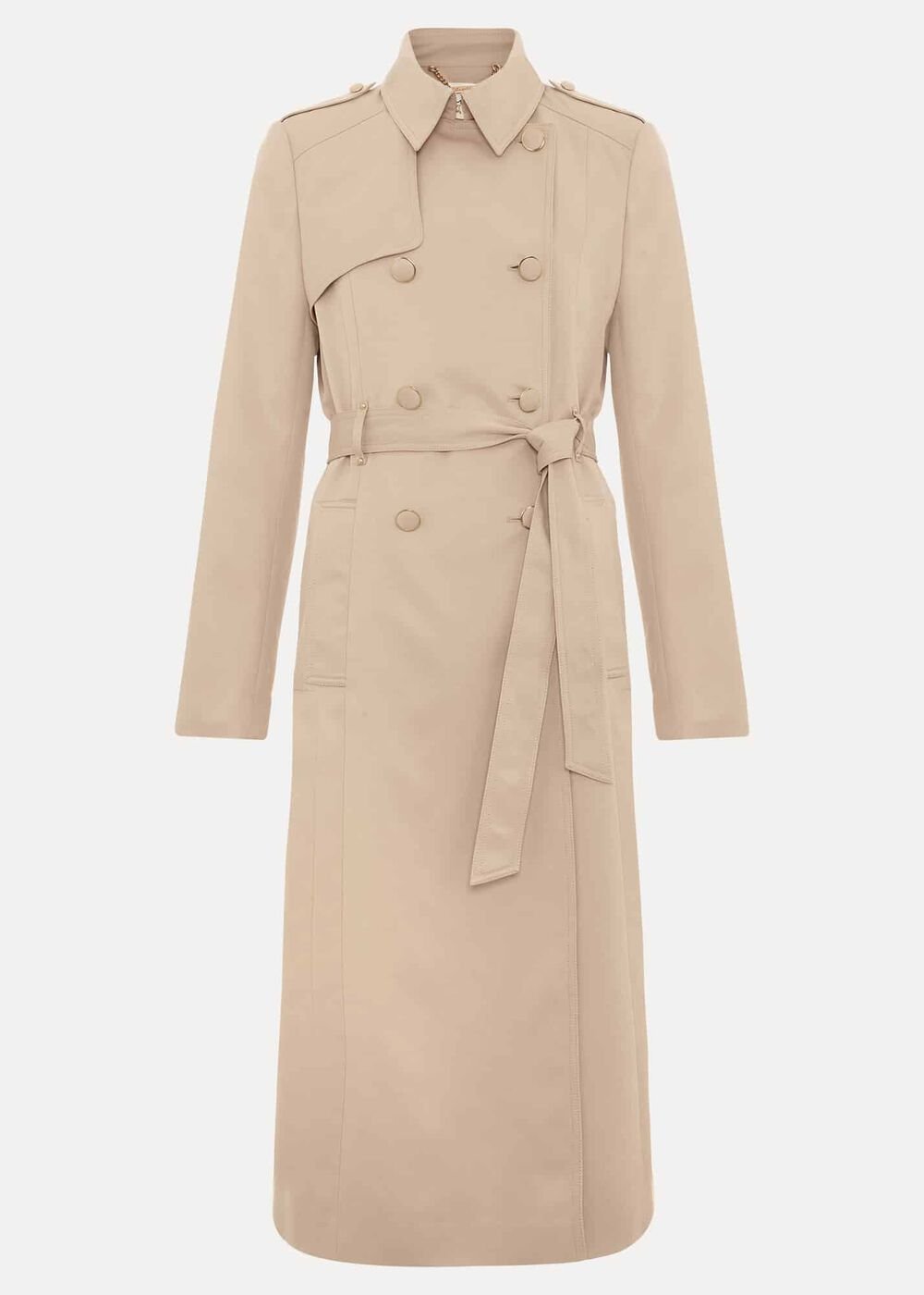 Cheryl Camel Long Fitted Trench Coat - Camel