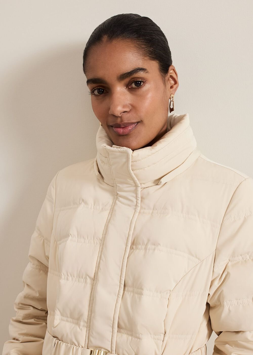 Dixie Long Fur Hood Puffer - Ivory