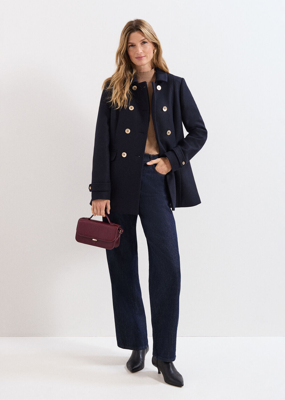 Aurelie Wool Peacoat - Navy