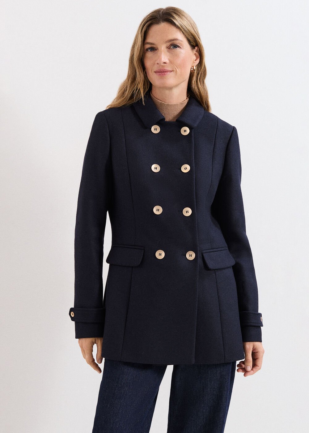 Aurelie Wool Peacoat - Navy
