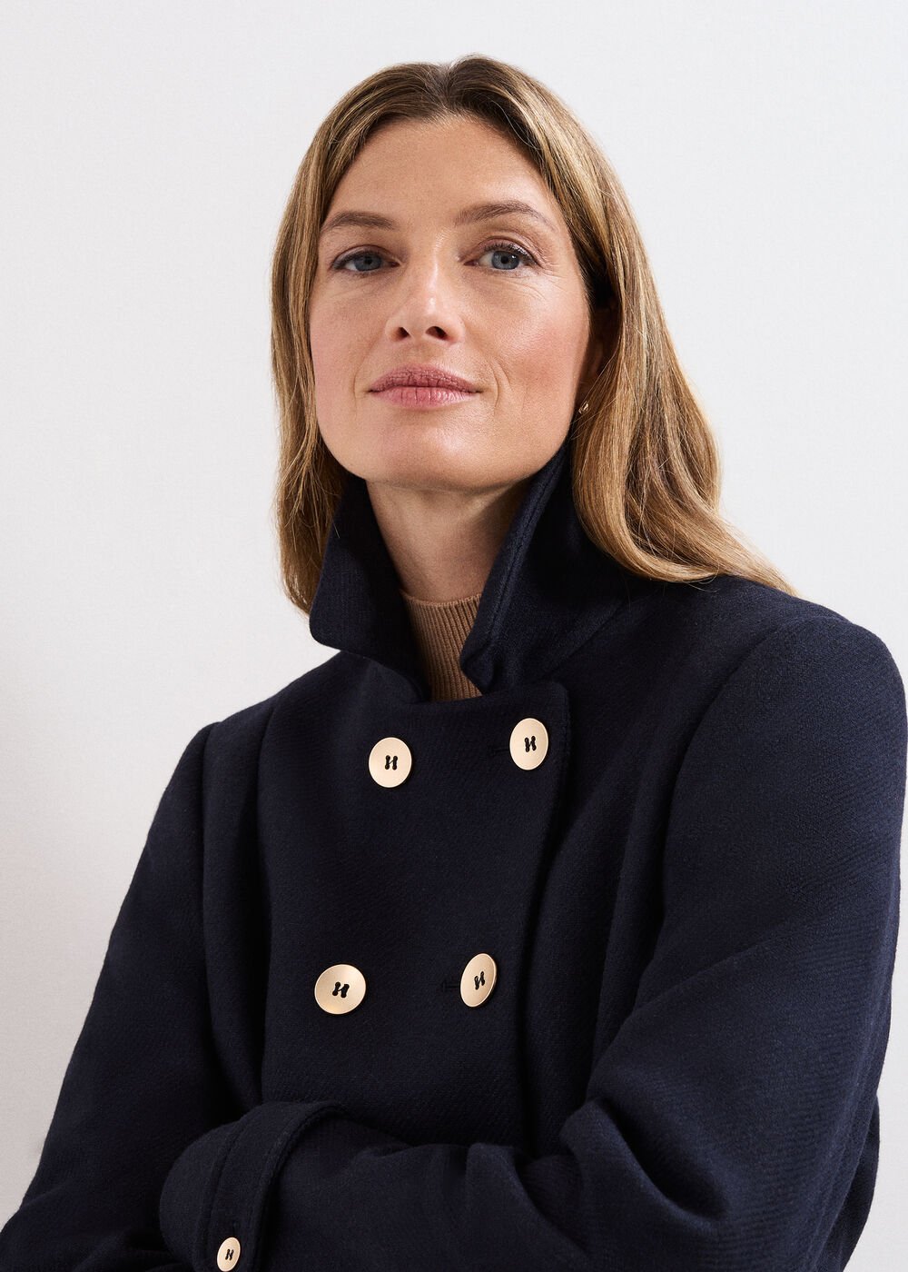 Aurelie Wool Peacoat - Navy