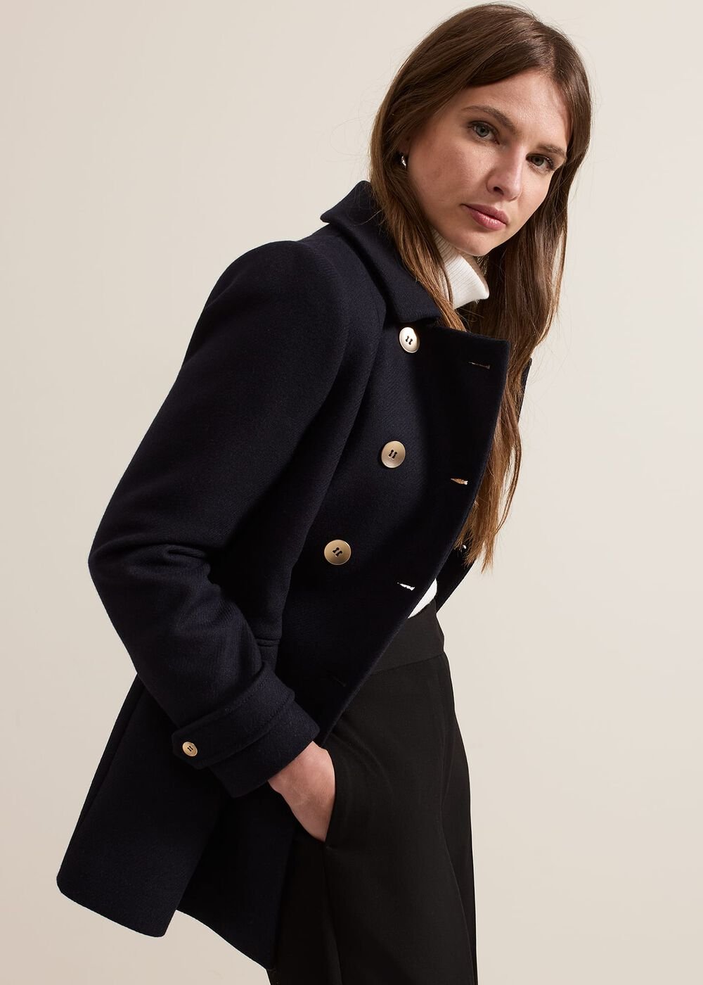 Petite Aurelie Peacoat - Navy