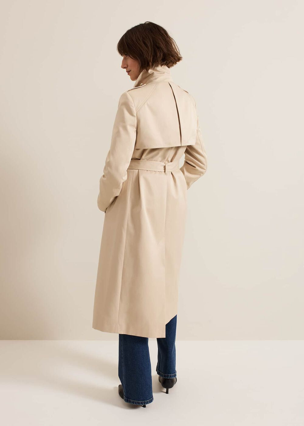 Cheryl Camel Long Fitted Trench Coat - Camel