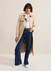 Cheryl Camel Long Fitted Trench Coat - Camel