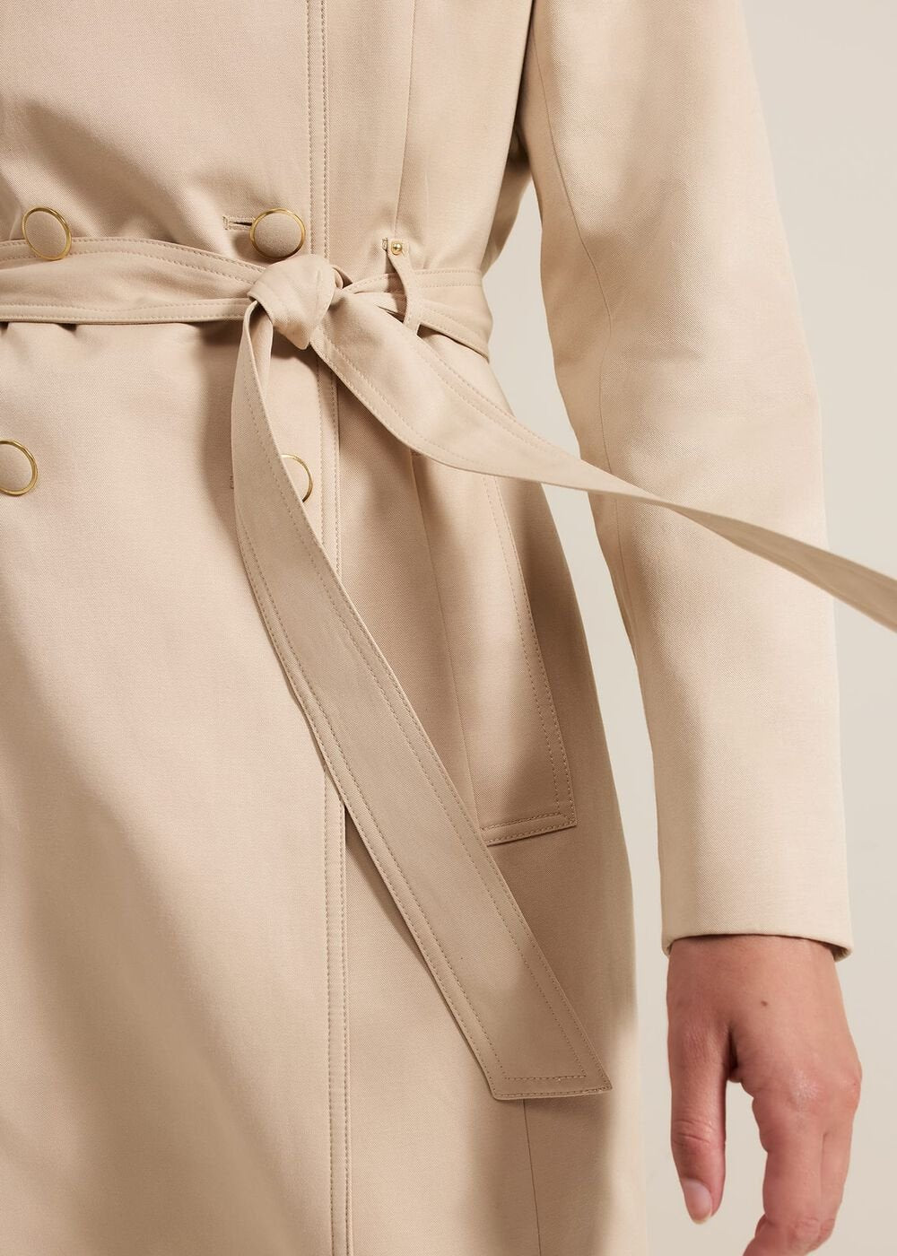 Cheryl Camel Long Fitted Trench Coat - Camel