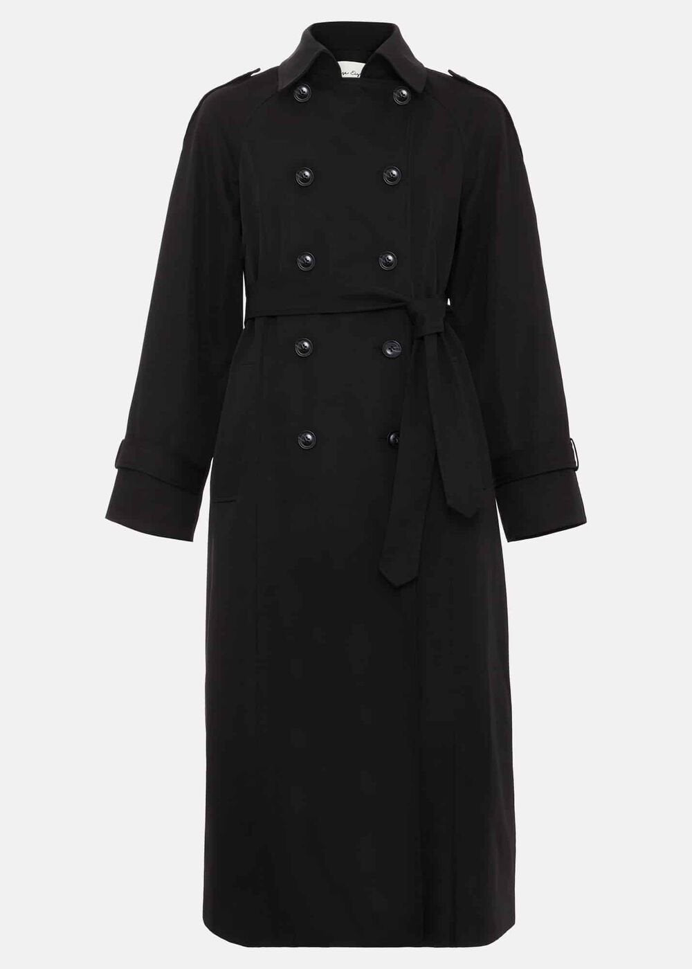 Avalie Neutral Collar Detail Trench Coat - Black