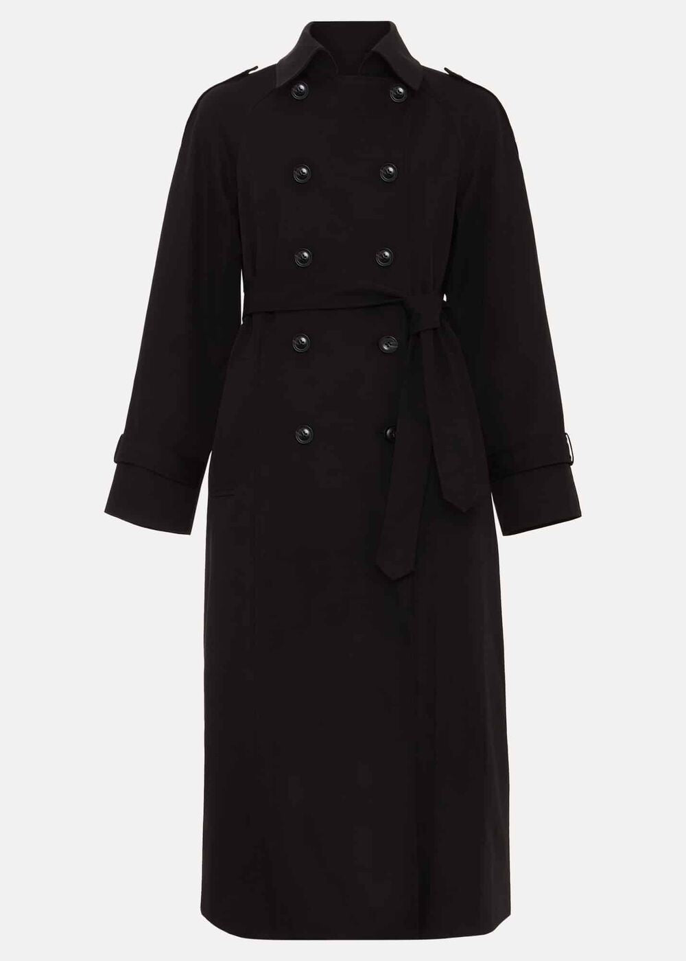 Avalie Petite Neutral Trench Coat - Black